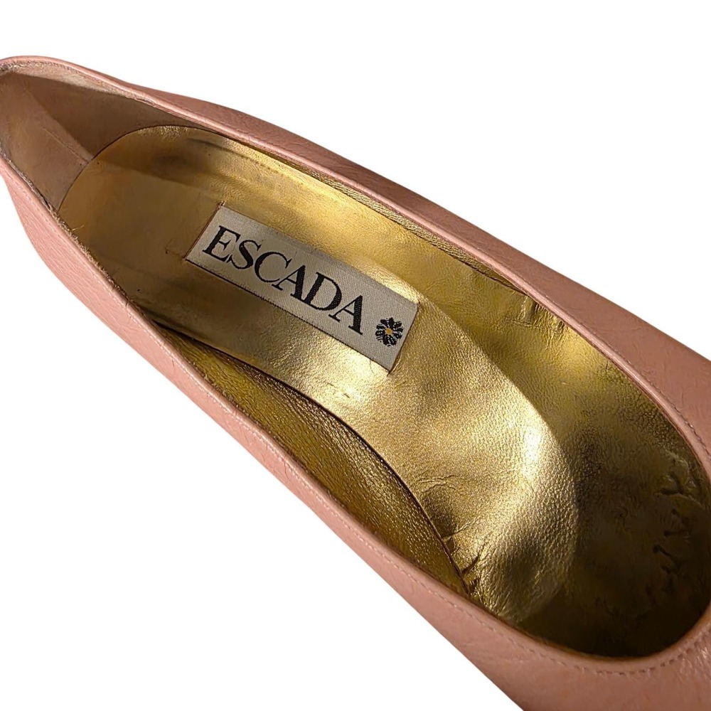 Escada Pink and White Leather Block Heel Pumps - Picture 7 of 7